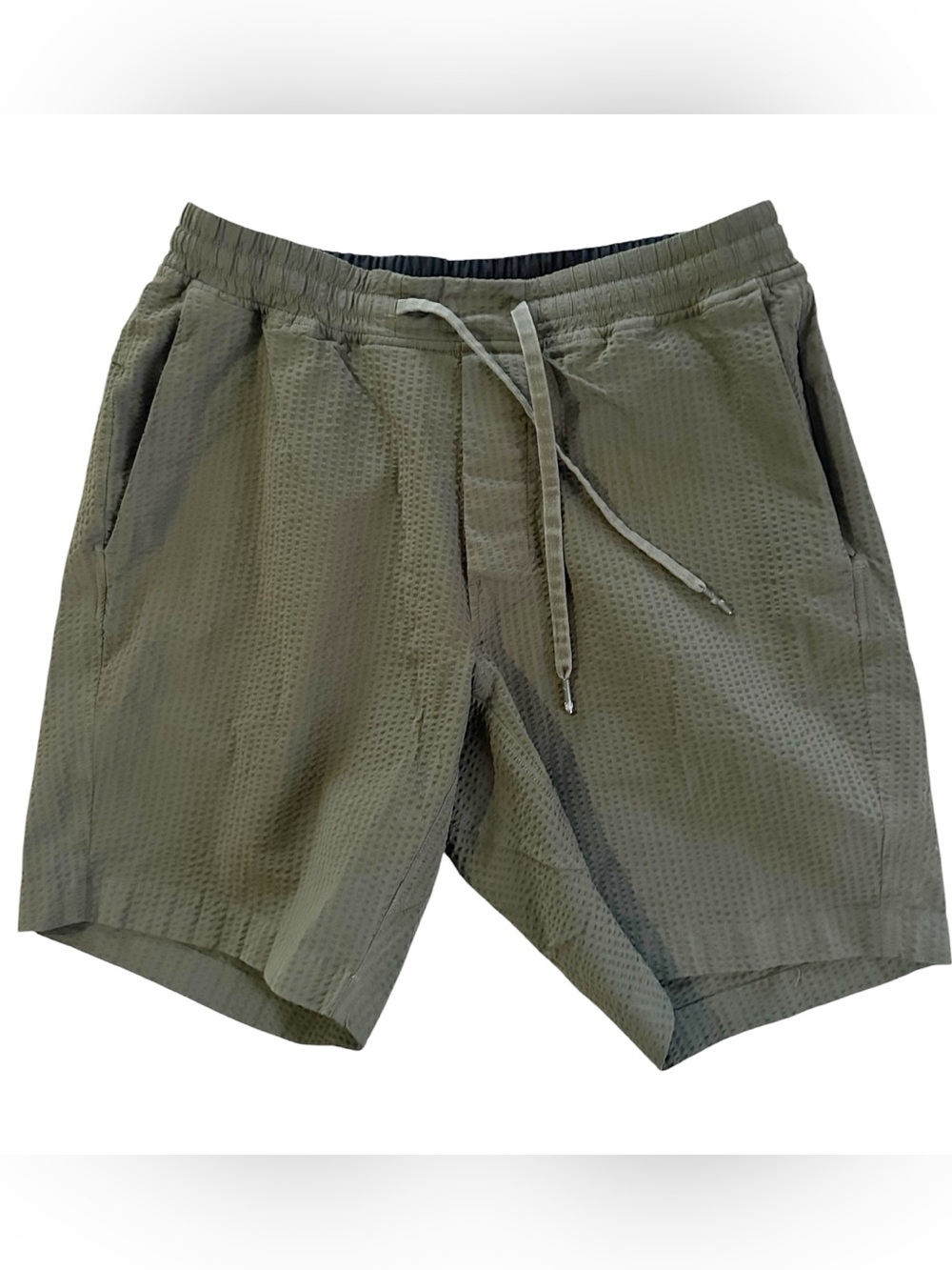 Lululemon Men’s Bowline Short 8" *Seersucker Dark Olive Casual Athletic Size Med